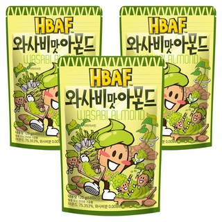 HBAF 杏仁果 芥末味, 190g, 3包