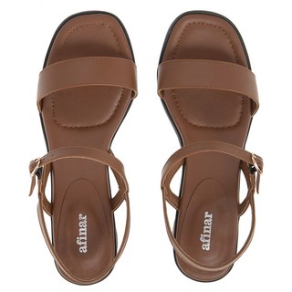 afinar 方頭乳膠軟墊繫帶涼鞋, 235, 棕色的