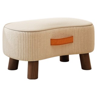 Mega 北歐溫柔拼色絨感矮凳 灰米色 40x27x22公分, 1個