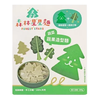 FOREST NOODLES 森林麵食 森林星星麵 新鮮蔬菜, 200g, 1盒