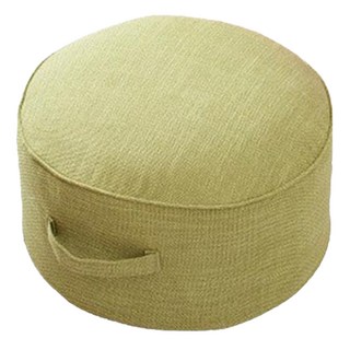 Mega 可拆洗手提亞麻圓形厚墊椅凳 Set 2個, 亞麻布+EPE厚墊, 直徑40x20公分, 綠色