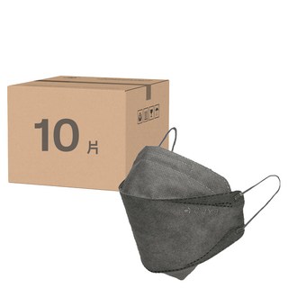 EYL'S 艾爾絲 4D成人立體醫用口罩, 10片, 1盒, 鐵灰