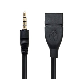 ziya 智雅科技 USB-A母-3.5mm AUX公 OTG轉接線 輕巧款, 黑色, 18cm, 1條