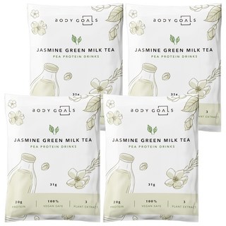 BODY GOALS 豌豆蛋白飲 茉莉奶綠, 31g, 4包