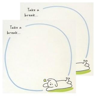 德德小品集 便簽本 2本 100張, 沒煩惱的小狗 休息一下, 1組