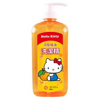 AKIRA 御衣坊 HELLO KITTY 橘油濃縮洗潔精 添加冷壓橘油 泡沫細緻易沖洗 中性溫和配方, 1L, 1瓶