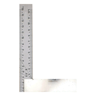 E-BASE 百駒尺業 鐵工角尺 清晰蝕刻 正面全公制 反面全英制, 1個