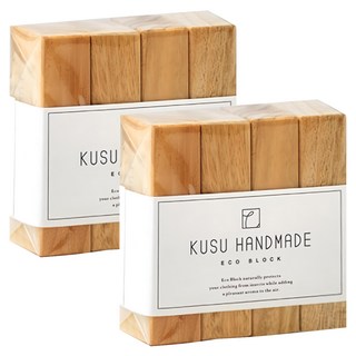 KUSU HANDMADE 除味防霉樟楠木條, Eco Block, 1.6x6.7x2.7cm, 日本製造, 12g, 4個, 2組