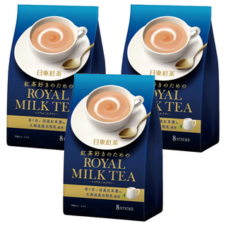 日東紅茶 皇家奶茶 使用北海道全脂奶粉, 14g, 8包, 3袋