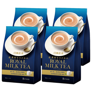 日東紅茶 皇家奶茶 使用北海道全脂奶粉, 14g, 8包, 4袋
