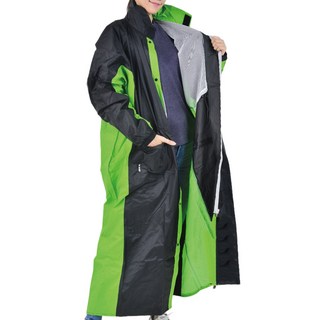 JUMP 將門 勁馳內裡反光口袋尼龍風雨衣 黑綠2XL 台灣布料 內拉鍊外鈕扣雙重防水 1件, 黑綠色, 2XL
