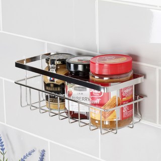 Spider Loc 免鑽孔智能黏貼廚房整理架, 1個, 銀色