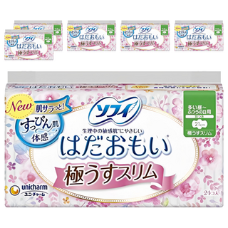 SOFY 蘇菲 日本原裝進口 敏感肌極輕薄衛生棉 日用量多 護翼型, 21cm, 24片, 6包