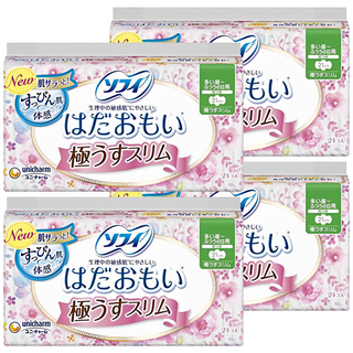 SOFY 蘇菲 日本原裝進口 敏感肌極輕薄衛生棉 日用量多 護翼型, 21cm, 24片, 4包