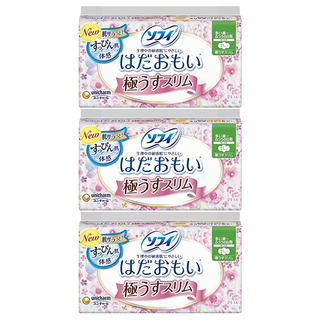 SOFY 蘇菲 日本原裝進口 敏感肌極輕薄衛生棉 日用量多 護翼型, 21cm, 24片, 3包