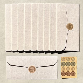 리드홈 프리미엄 린넨 용돈봉투 10p + 스티커 12p 세트, 화이트, 1세트