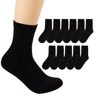 BASE ALPHA ESSENTIALS 柔軟聚酯纖維素色中筒襪12雙組