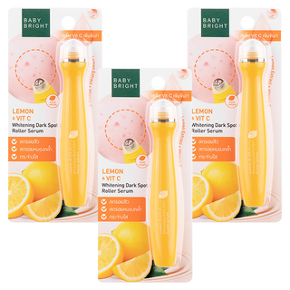 BABY BRIGHT 檸檬維他命C亮白淡斑滾珠精華, 15ml, 3個