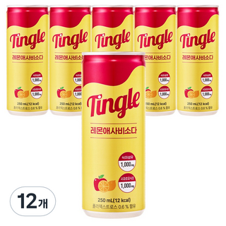 Tingle 檸檬蘋果醋蘇打, 12個, 250ml