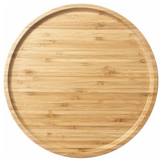 日式木托盤 細緻禪風竹木材質 高2cm, 圓形 原木色, 1個