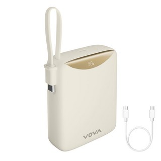 보바 고속충전 일체형 대용량 보조배터리 22.5W 20000mAh, 아이보리, VA-122