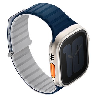 UNIQ Revix EVO 雙色矽膠磁吸錶帶, 藍灰白, 1個