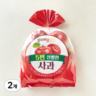 곰곰 5번 선별한 못생겨도 맛있는 사과, 2개, 1.5kg(7~12입)