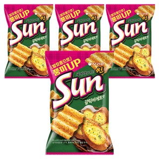 ORION 好麗友 Sun波浪玉米脆片 大蒜麵包口味, 80g, 4包