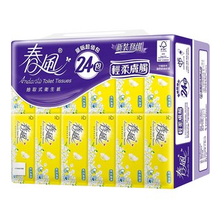 春風 輕柔膚觸抽取式衛生紙, 24包, 1袋