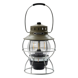 BAREBONES 手提鐵路復古營燈 Railroad Lantern LIV-281 LED亮度可調節 3000K色溫 暖黃光, 橄欖綠, 1個