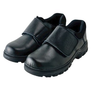 悍馬 焊工用短筒真皮橡膠底安全鞋 大片魔鬼氈 防穿刺 H-5131, 27.4cm, 黑色