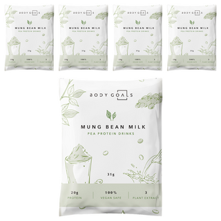 Body Goals 豌豆蛋白飲 綠豆沙,31g,5包 - 純素高蛋白, 健身代餐