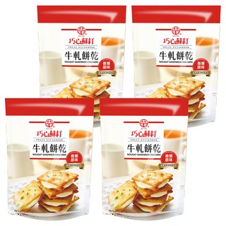 中祥 巧心蘇打 牛軋餅乾, 經典鹹香蔥餅, 酥脆香濃雙重口感, 145g, 4袋