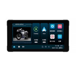 CORAL 摩托車 CarPlay 防水IP66 雙鏡頭行車紀錄器, 黑色, BK1