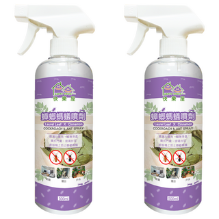 HAPPY HOUSE 快樂屋 蟑螂螞蟻噴劑 500ml, 含肉桂油、月桂葉精油, 2瓶