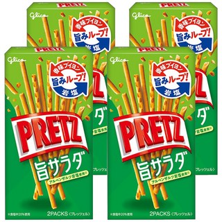 Glico 百力滋蔬菜沙拉棒 64g x 4盒 (鹹味餅乾、蔬菜餅乾、休閒零食)