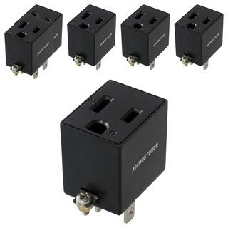 ADAMOUTDOOR 3轉2電源轉接器 15A/AC125V 防火材質, 黑色, 6個