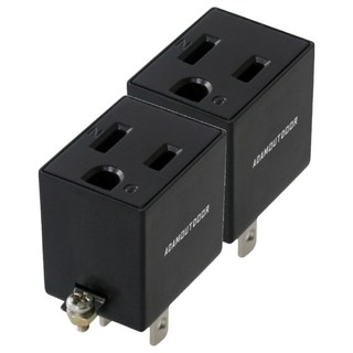 ADAMOUTDOOR 3轉2電源轉接器 15A/AC125V 防火材質, 黑色, 2個