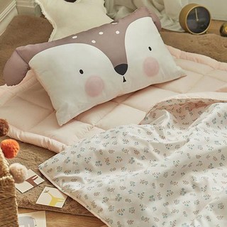 SHEZ HOME 動物印花枕頭套+枕芯組, 粉色