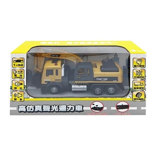 樂彩森林 高仿真聲光迴力車系列 Set 1:32模型, 挖土機 黃色, 1盒