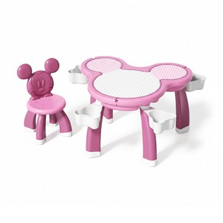 Bonne Nuit Disney 迪士尼兒童遊戲桌椅組 桌子78x68x50cm 椅子55x38x25cm, 珍珠粉