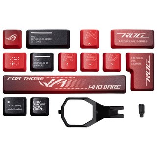 ASUS 華碩 REPUBLIC OF GAMERS ROG DYE-SUB KEYCAP 熱昇華鍵帽組, 紅色, 1組