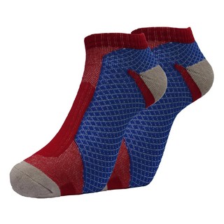 AREXSPORT足弓支撐機能慢跑襪,吸濕透氣避震運動襪, 紅藍, 24~28cm