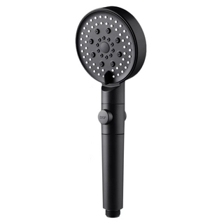 六檔增壓蓮蓬頭 通用型4分接口 27.5cm 2個/組, 黑色, 1組