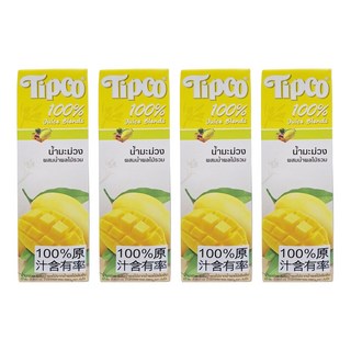 Tipco 芒果綜合果汁 100%天然果汁 無防腐劑 無人造香料 不添加糖 無著色劑, 1L, 4瓶