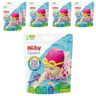 Nuby 游泳褲型尿布 女童, L, 18片