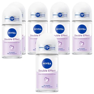 NIVEA 妮維雅 止汗爽身乳液 高效柔滑 滾珠瓶, 50ml, 6瓶