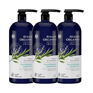 AVALON ORGANICS 湛藍B群健髮精油洗髮精 946ml 有機蘆薈汁基底 溫和洗淨 添加15種有機植萃成分, 3瓶