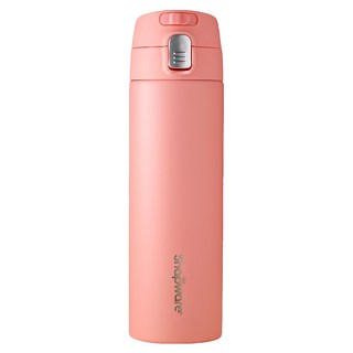 Corelle Brands 康寧餐具 Snapware 陶瓷不鏽鋼彈跳保溫杯, 粉色, 530ml, 1個