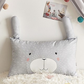 SHEZ HOME 動物造型枕頭套+枕頭, 灰色